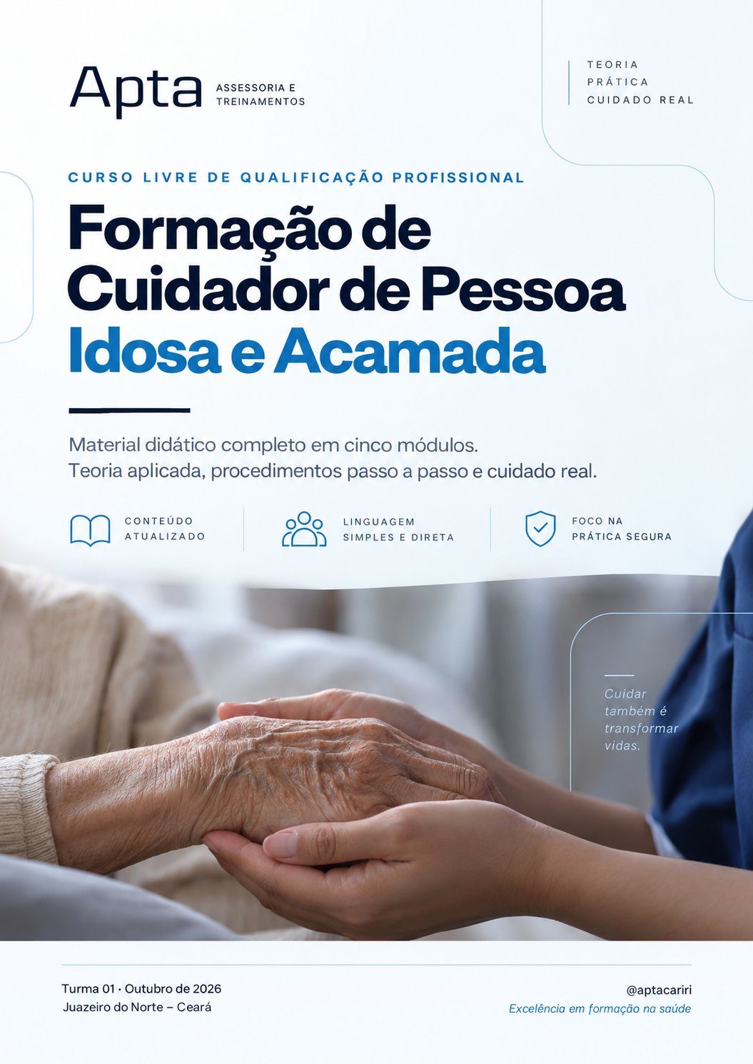 Capa da apostila do Curso de Cuidador
